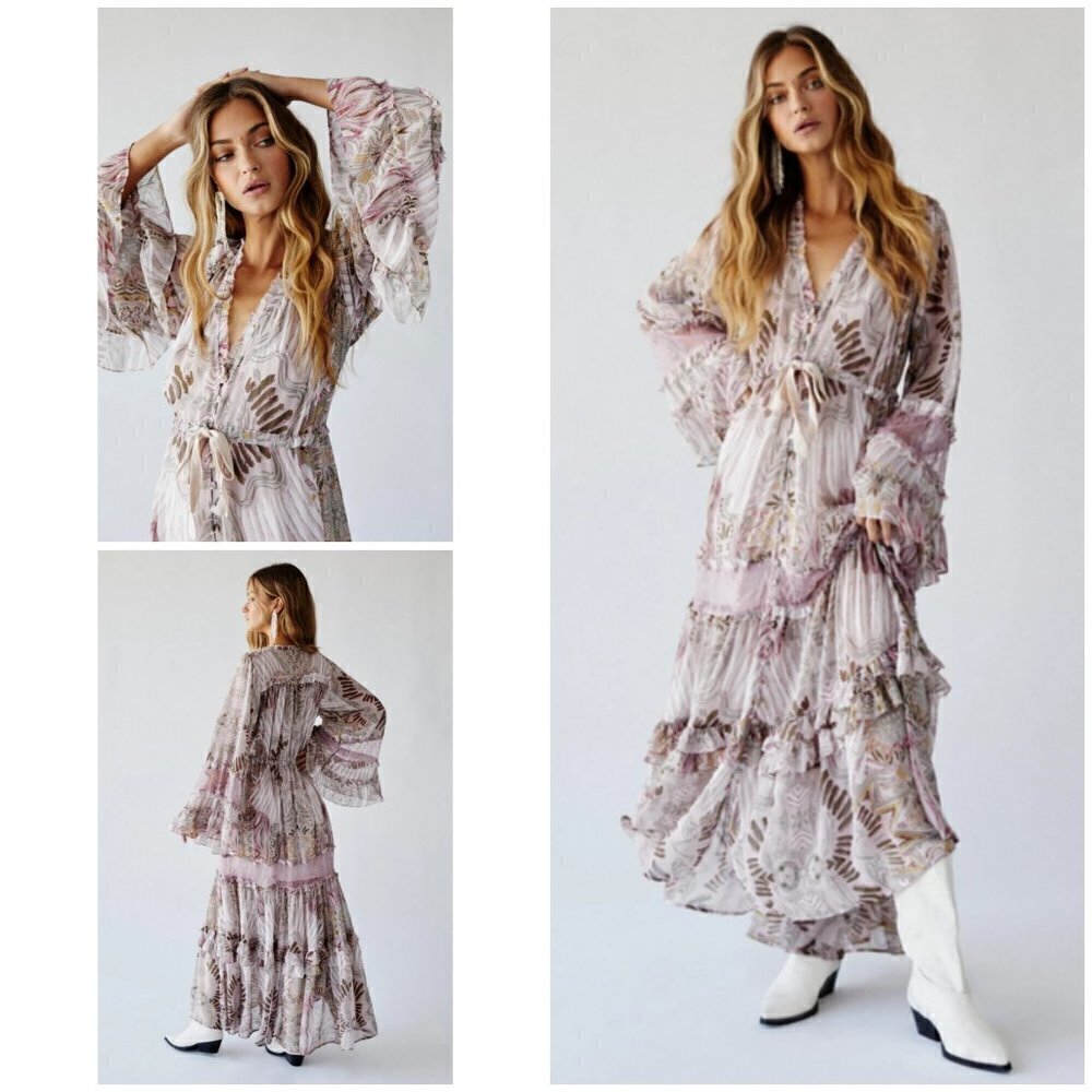 💕FREE PEOPLE💕 Lover to Lover Dress by Bali~ Bohemian Print Small NWOT